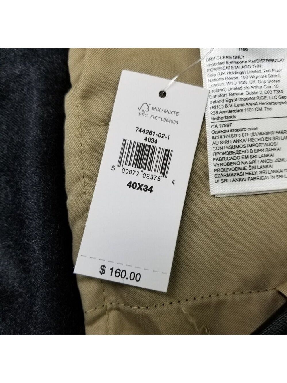 Banana Republic Pants Mens Gray Tapered Soft Virgin Wool Vitale Flannel 120's - Picture 12 of 12